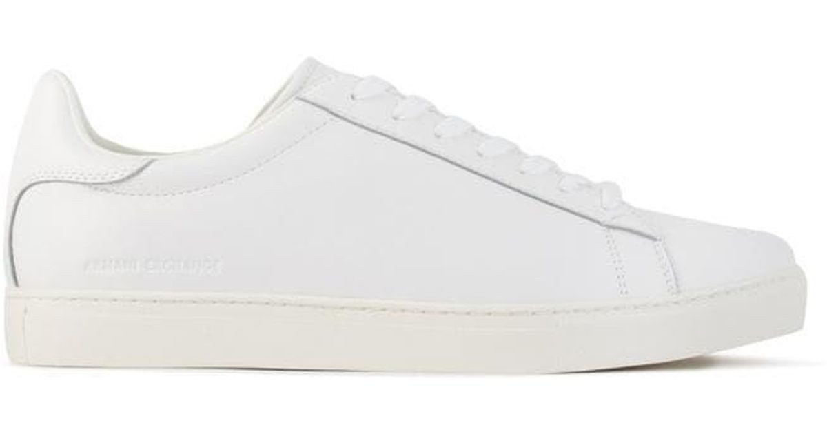 Armani Exchange Calf Leather Tennis Shoes in op White/op White (White) for Men Lyst