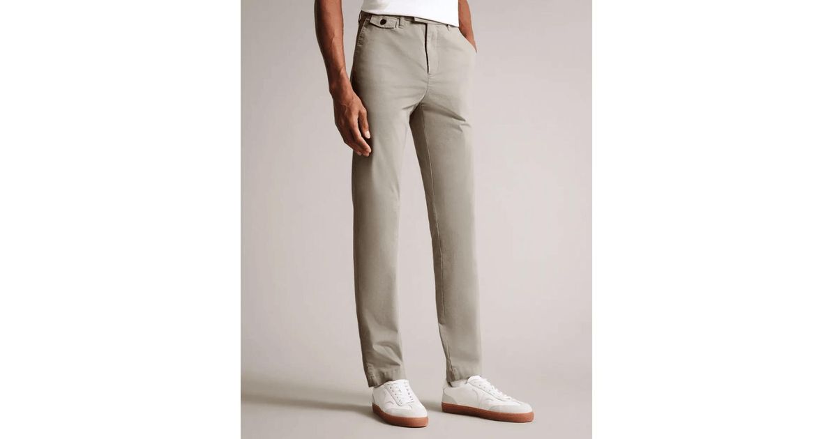 Ted Baker Genay Irvine Slim Fit Chinos in Gray for Men | Lyst