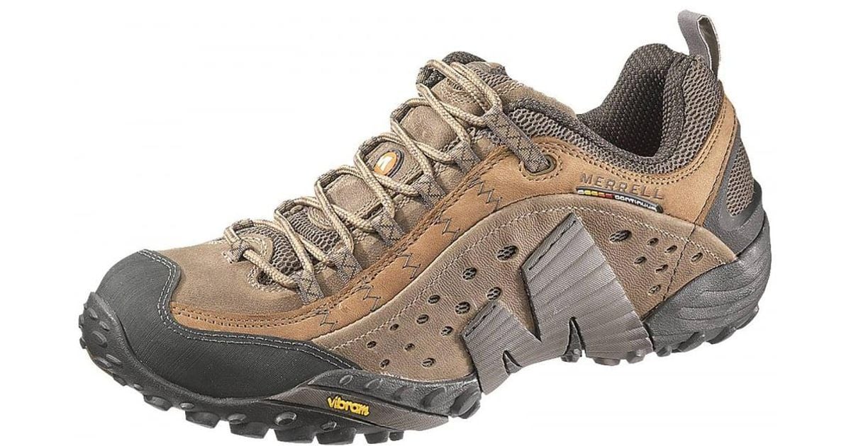 Merrell Leather Intercept Mens Hiking Shoe in Brown for Men | Lyst