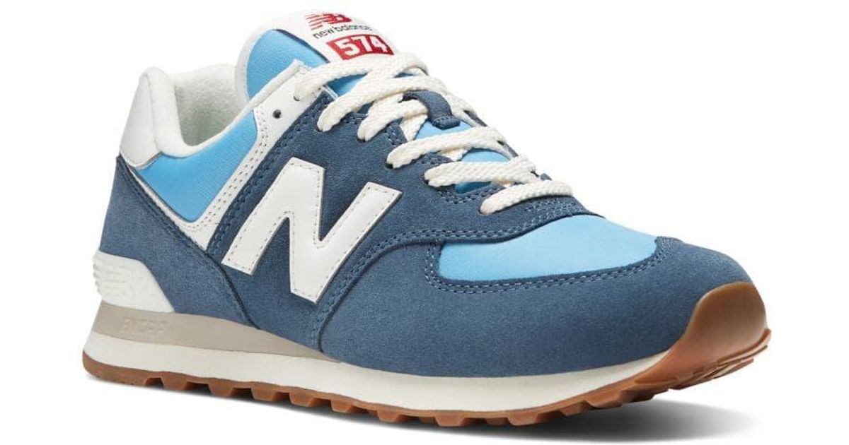 New Balance Leather 574 Retro Brights Trainers in Blue for Men | Lyst ...