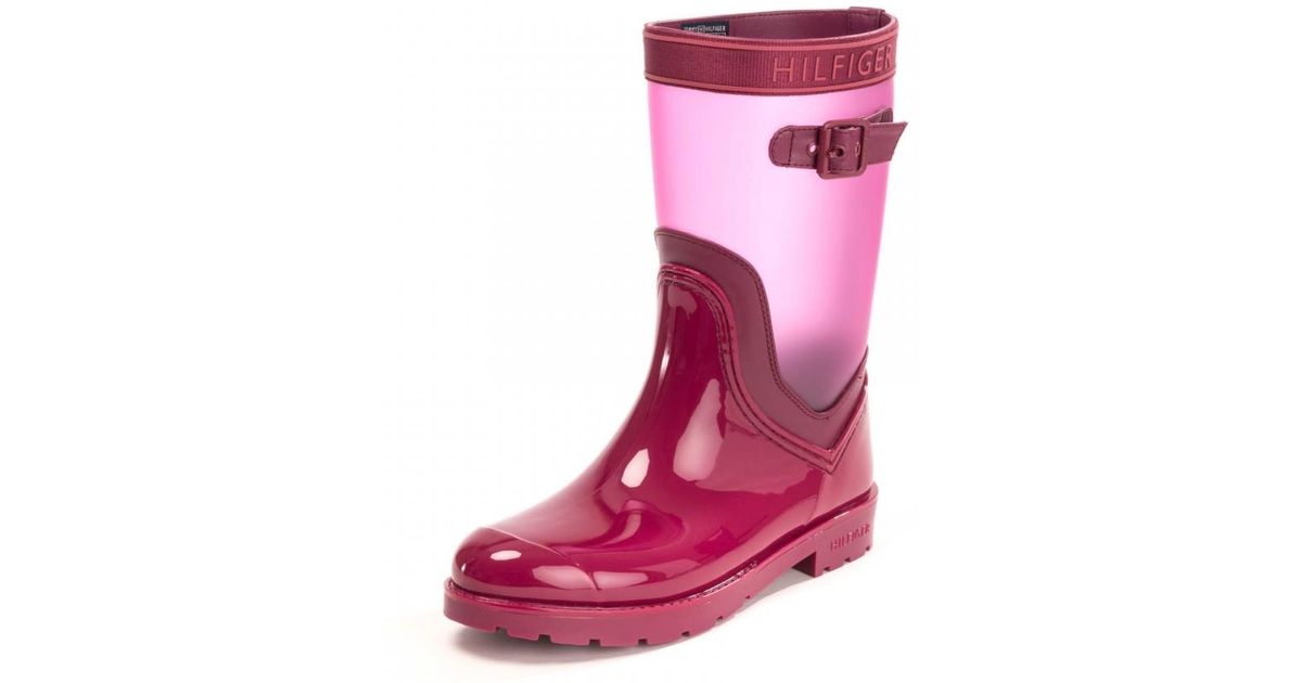 tommy hilfiger red boots
