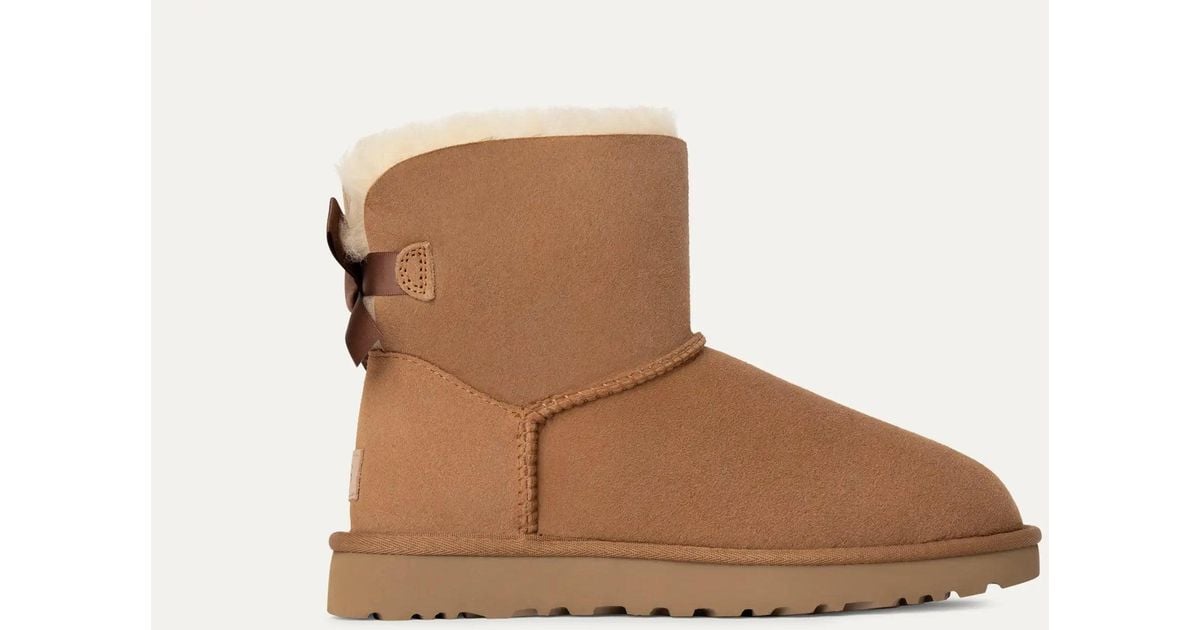 Ankle Boots Satin Bow Mini Ugg UGG Mini Bailey Bow II Shearling
