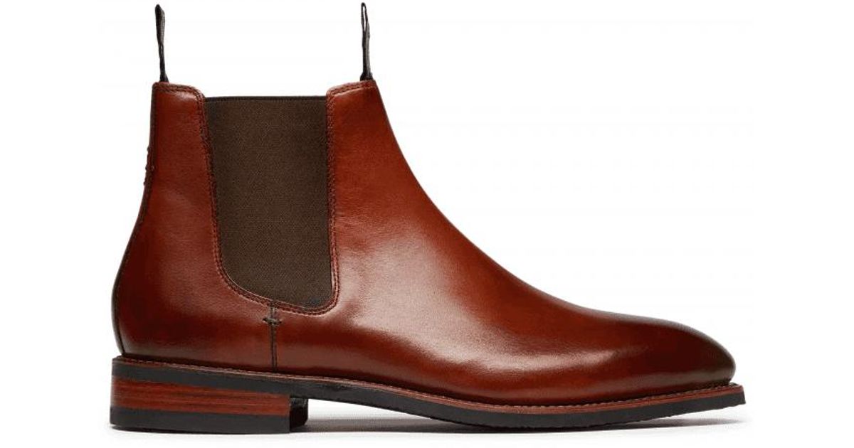 Oliver Sweeney Lochside Calf Leather Chelsea Boots in Dark Tan (Brown ...