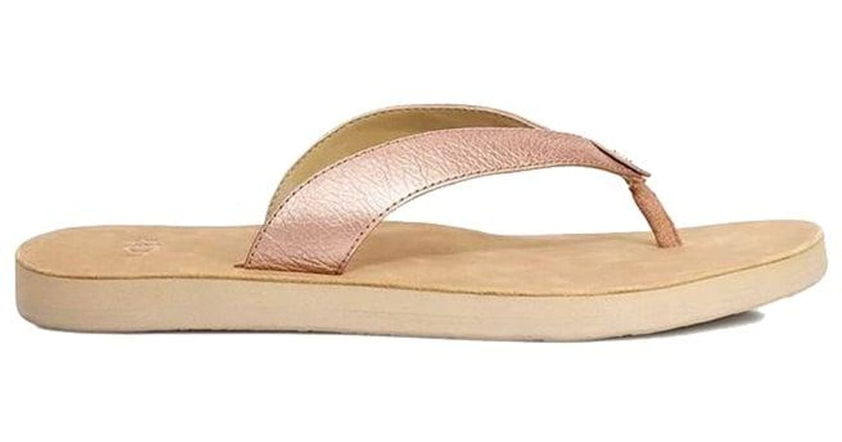 rose gold ugg flip flops