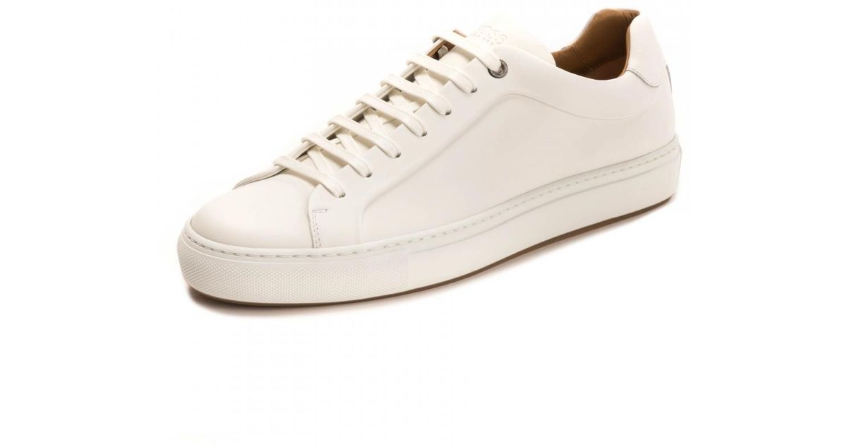 BOSS by HUGO BOSS Mirage Tenn B Leather Trainers in White for Men | Lyst