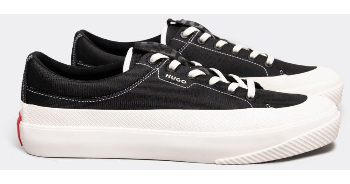 HUGO Dyer Tenn Low Top Rubberbumper Trainers in Black for Men Lyst