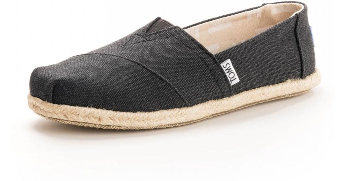 toms black washed canvas women's espadrilles