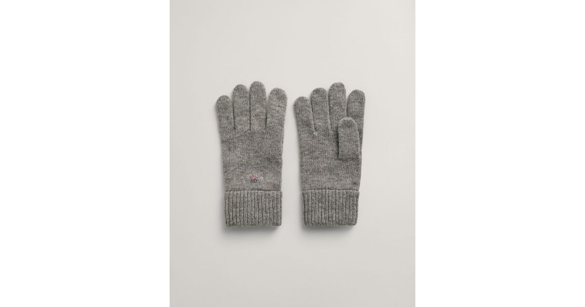GANT Shield Wool Gloves in Gray for Men | Lyst