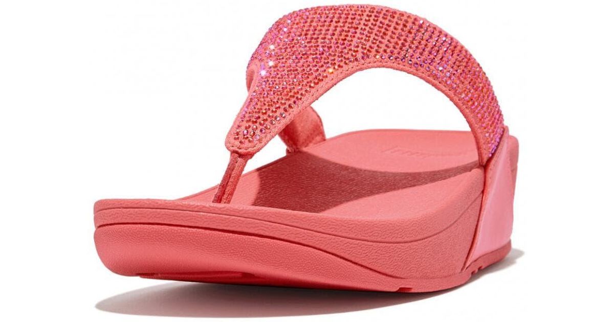 Fitflop Lulu Crystal Embellished Toe post Sandals in Pink Lyst