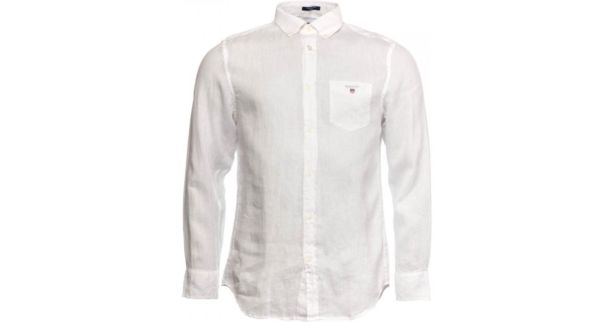 GANT The Linen Shirt Reg Bd Mens Shirt in White for Men - Lyst