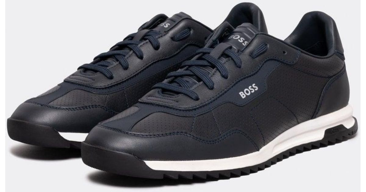 BOSS by HUGO BOSS Zayn Low top Trainers In Perforated Leather in