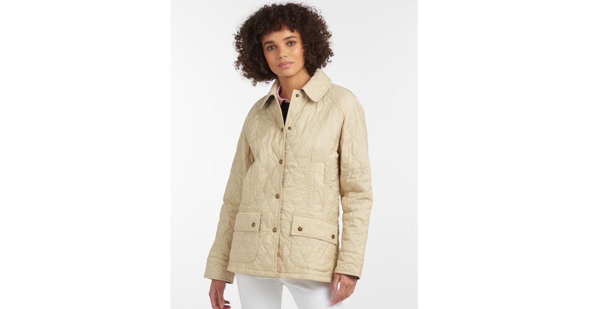 Barbour Summer Beadnell Quilted Jacket in Natural Lyst