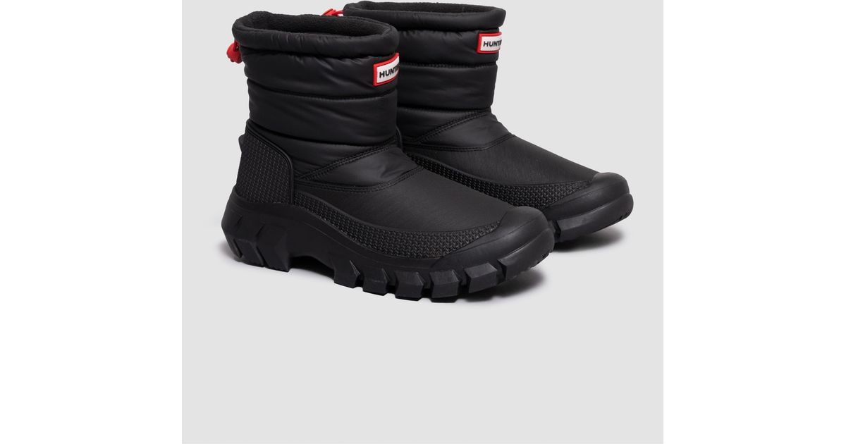 HUNTER Intrepid Short Snow Boot in Black Lyst