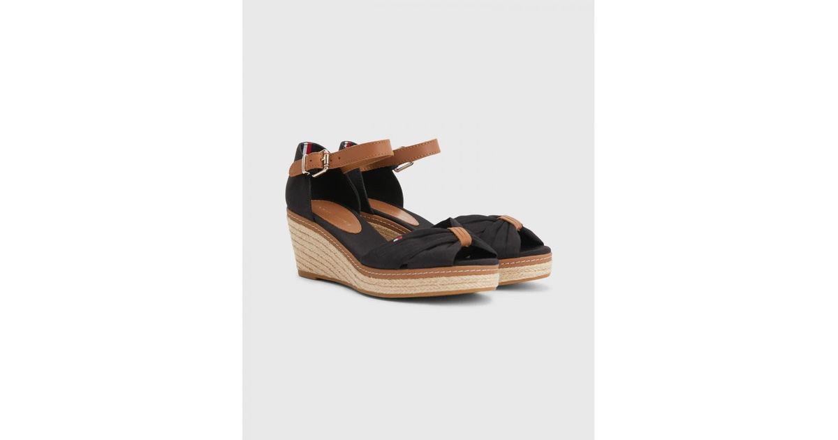 Tommy Hilfiger Iconic Elba Espadrille Wedge Sandal in Black |