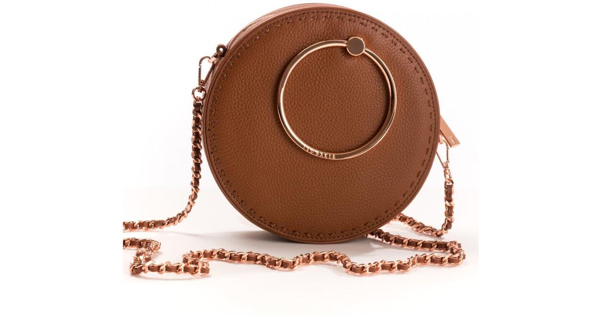 Ted Baker Maddie Circle Leather Crossbody Bag in Brown Lyst