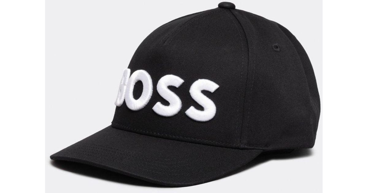 UK Lyst BOSS Men 6 BOSS by Logo Black Embroidered HUGO Sevile for Cotton-twill in | With Panel Cap Five