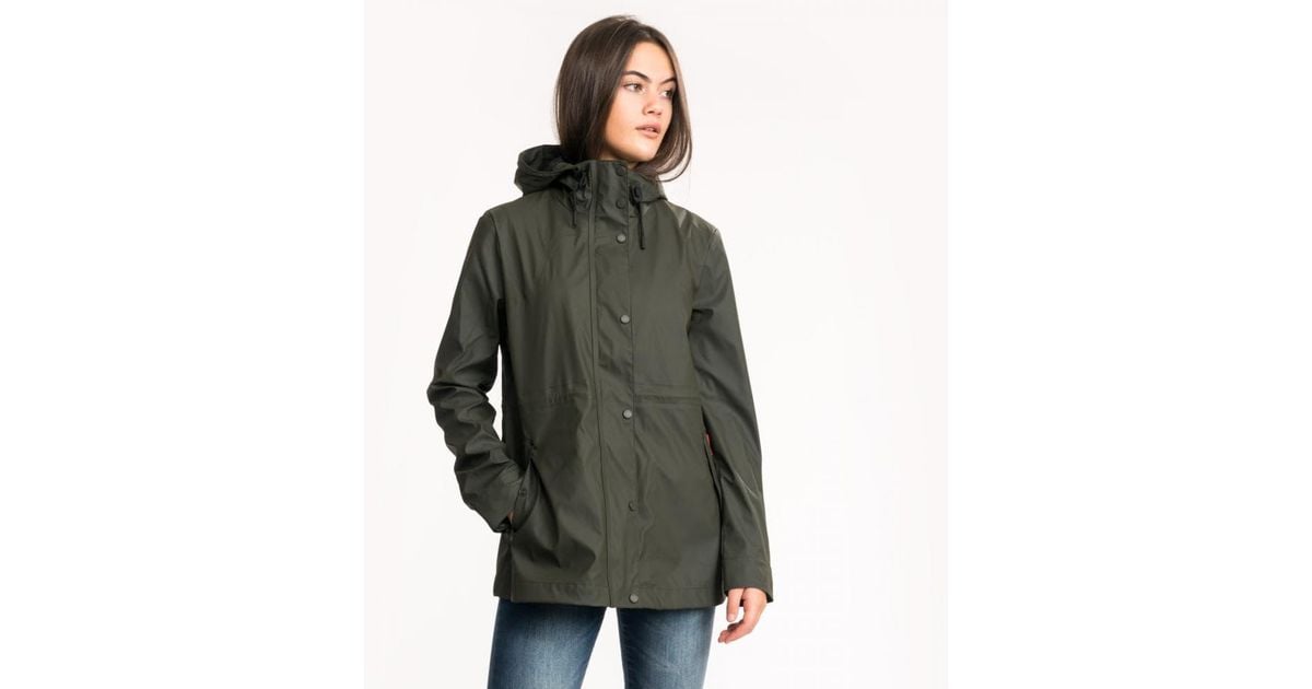 Hunter lightweight rubberised 2025 olive rain mac