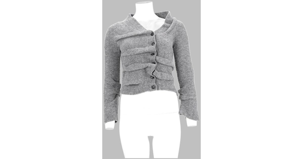 DIESEL Wool-Blend Angora Mini Sweater in Gray | Lyst