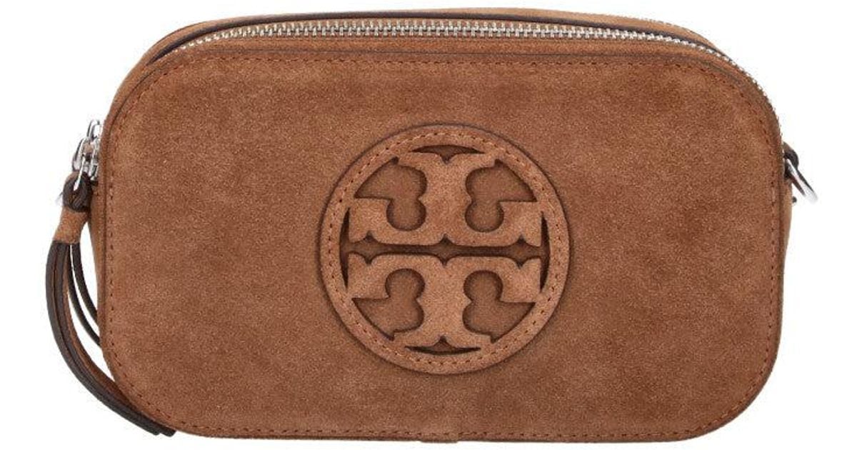 Mini Bagas Tory Burch Mini Suede Camera Bag in Brown | Lyst
