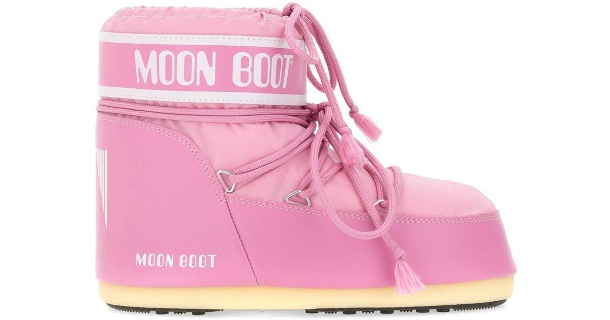 Moon Boot 'Icon Low' Ankle Boots in Pink | Lyst