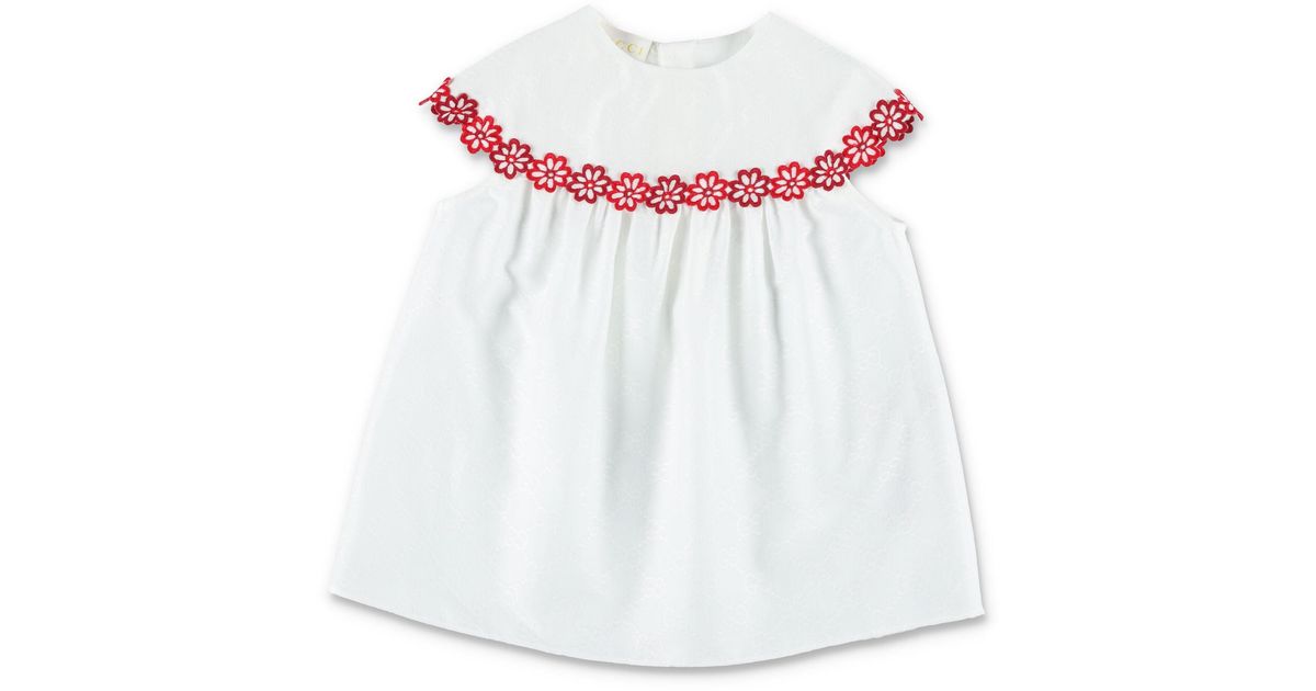 gucci floral embroidered dress GUCCI Floral-embroidered cady mini dress