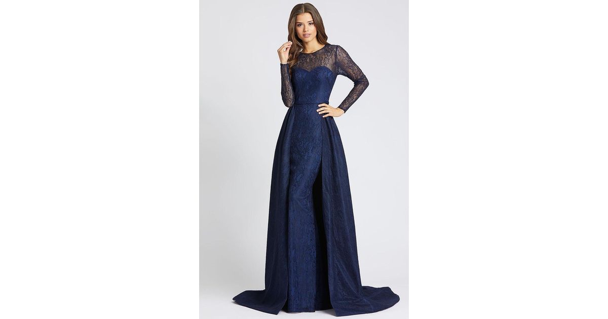 Mac Duggal Lace Evening in Navy (Blue) - Lyst