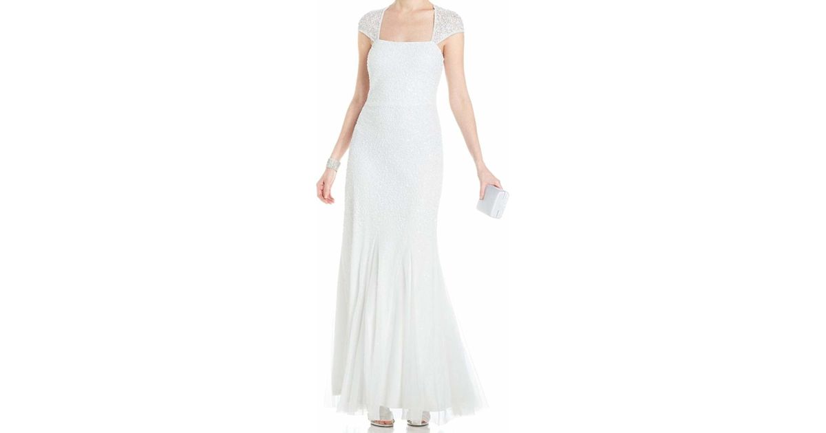 Lyst Adrianna Papell 91888730 Beaded And Sequined Square Trumpet