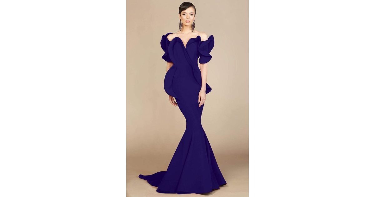 Mnm Couture 2328 Peplum Off-shoulder 