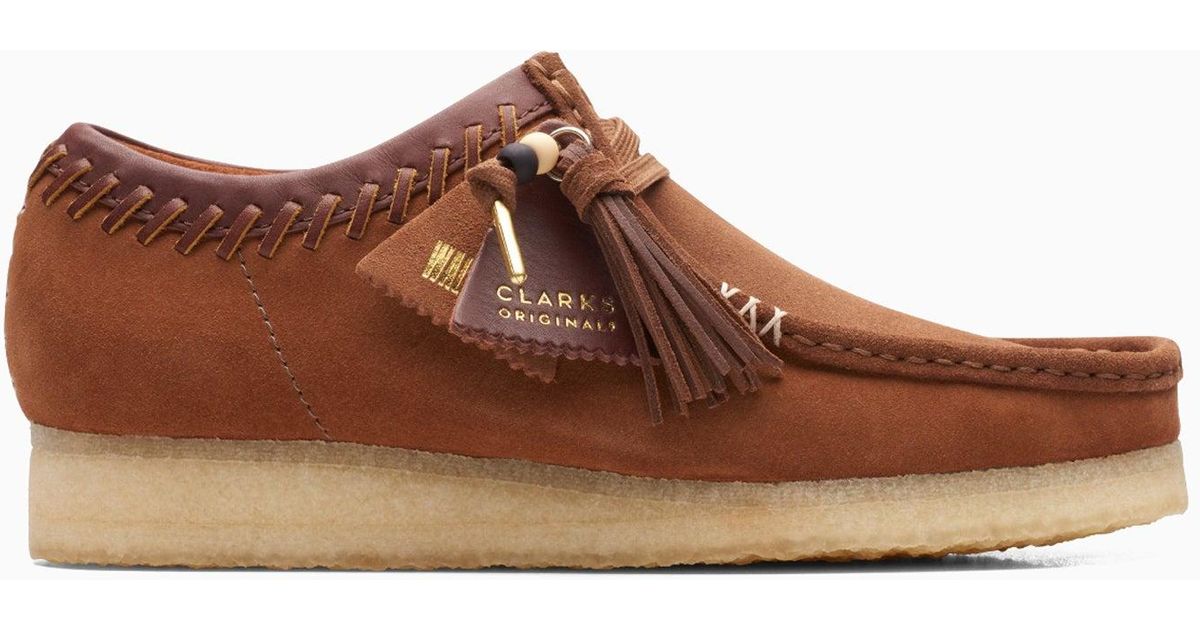 clarks wallabee dark tan combi