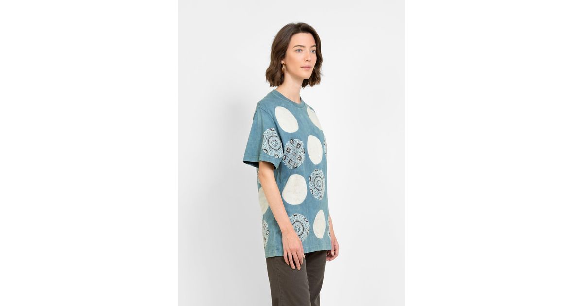 STORY mfg. Grateful T-shirt Short Sleeve Indigo Portal Print in