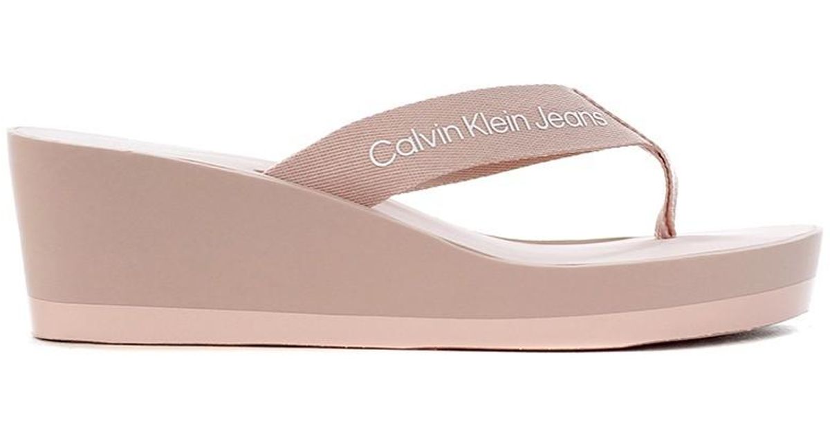 Calvin Klein Jeans - Flip Flops With Logo - Taglia in Pink | Lyst