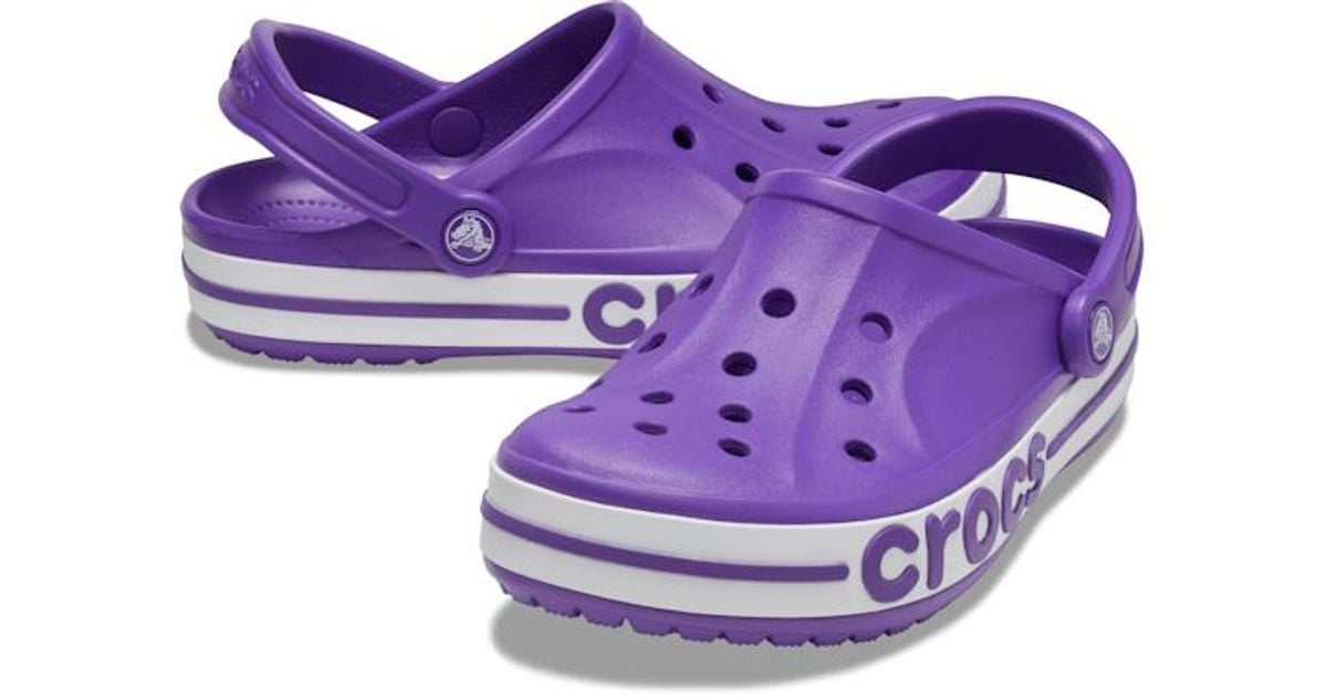 crocs neon purple