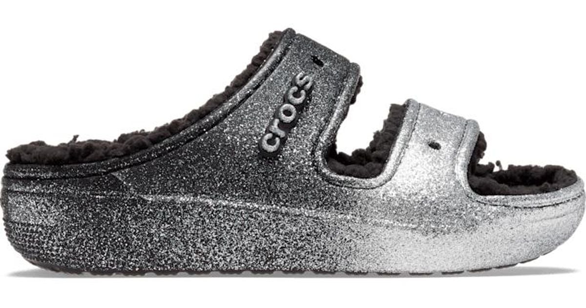 Crocs™ Classic Cozzzy Glitter Sandal in Black/Silver (Black) Lyst