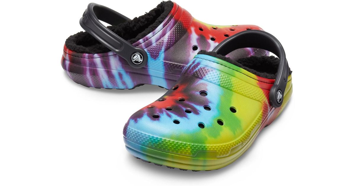 dark tie dye crocs