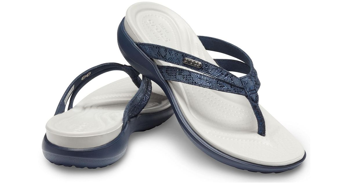 crocs strappy flip flops