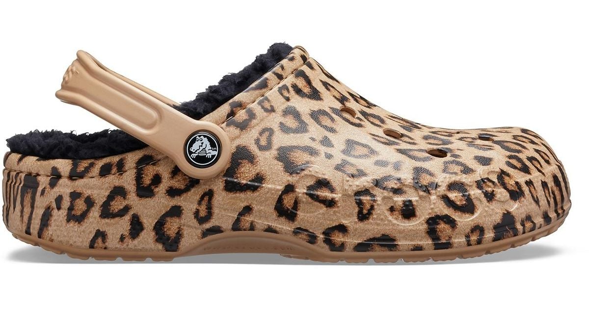 cheetah print fuzzy crocs