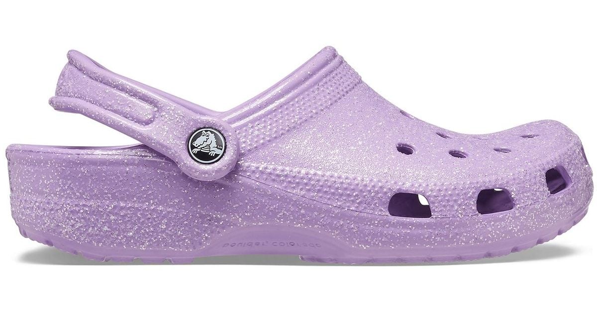 glitter purple crocs
