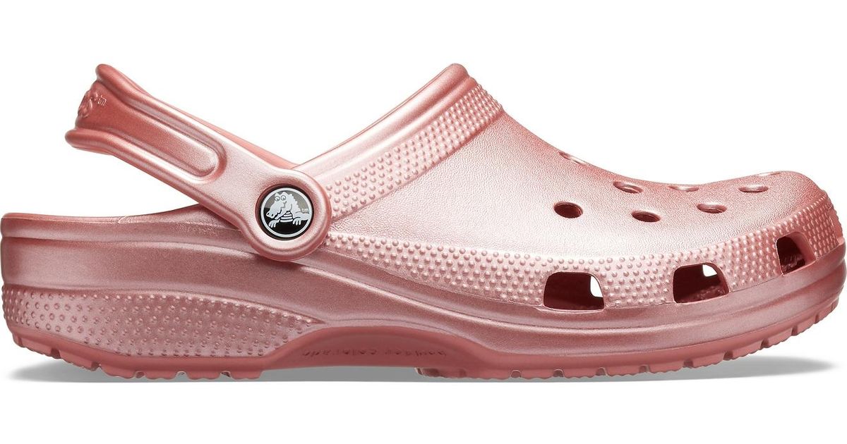 crocs metallic pink