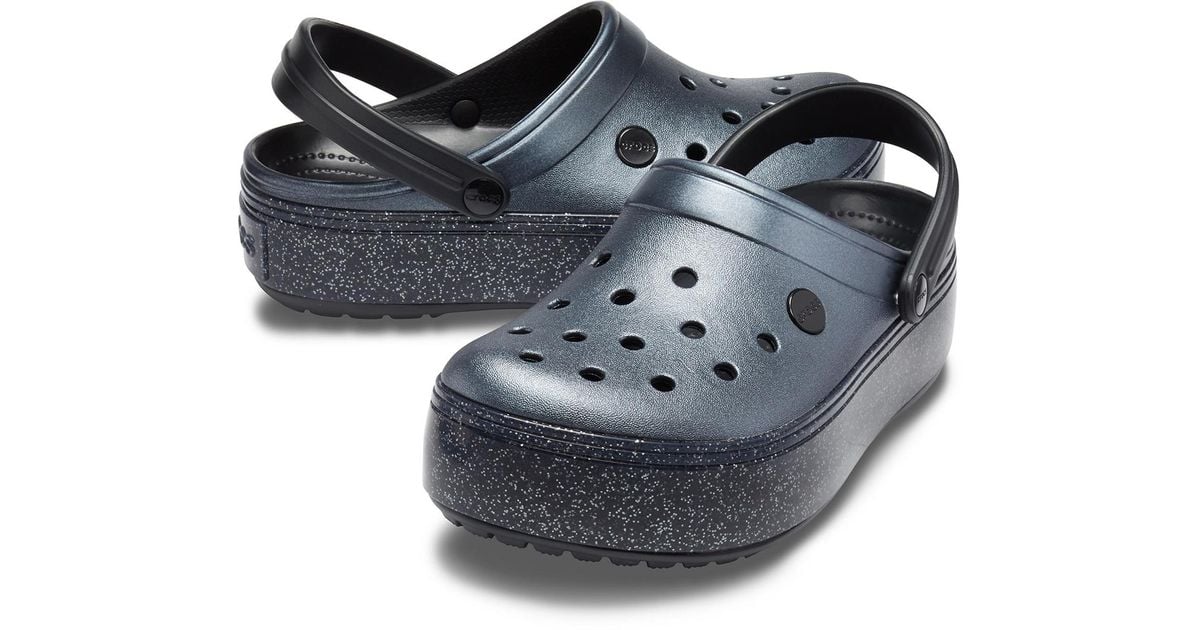 black metallic crocs