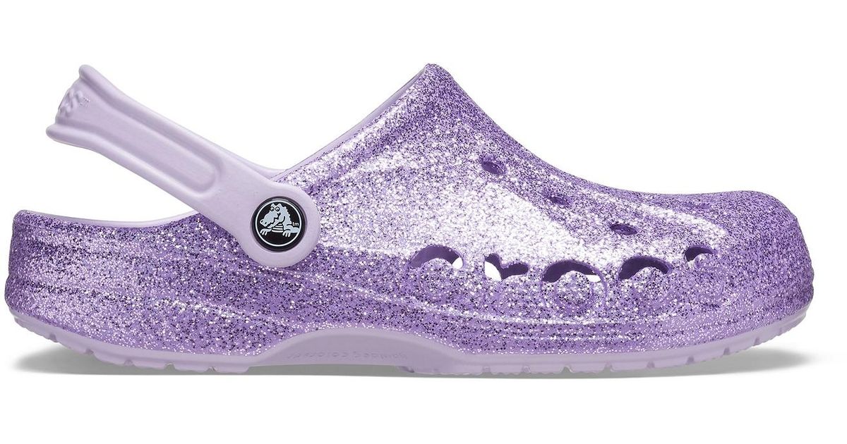 lavender glitter crocs