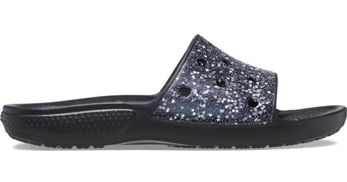 Crocs™ Classic Starry Glitter Slide in Black Lyst