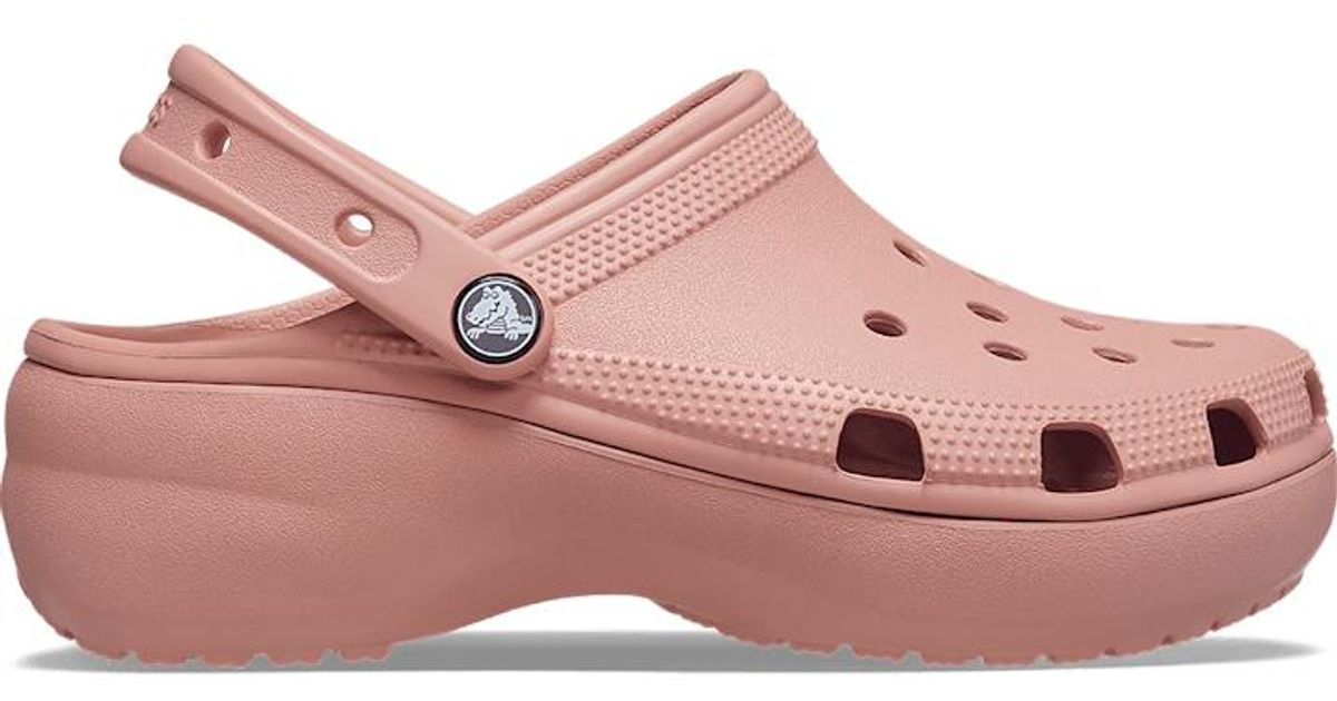platform crocs pink