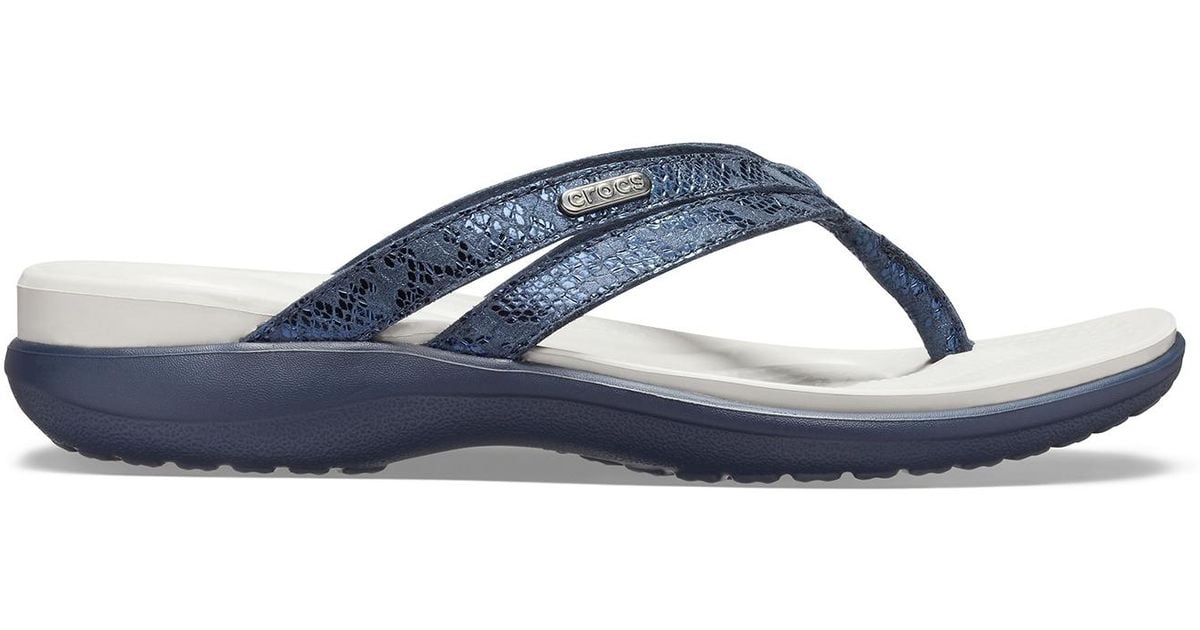 Crocs™ Capri Strappy Flip in Blue | Lyst