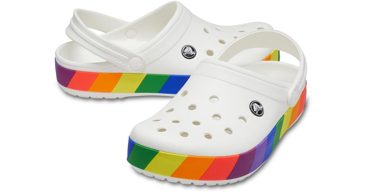 crocs rainbow crocband