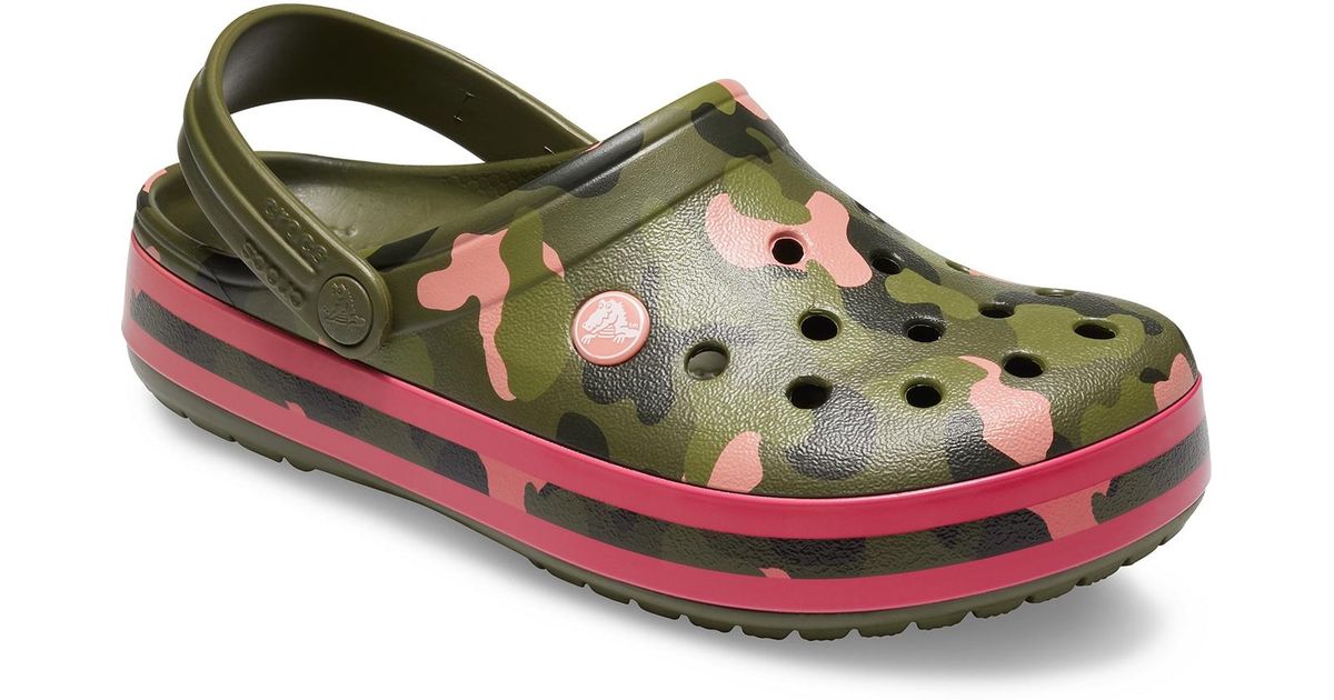 pink and green crocs