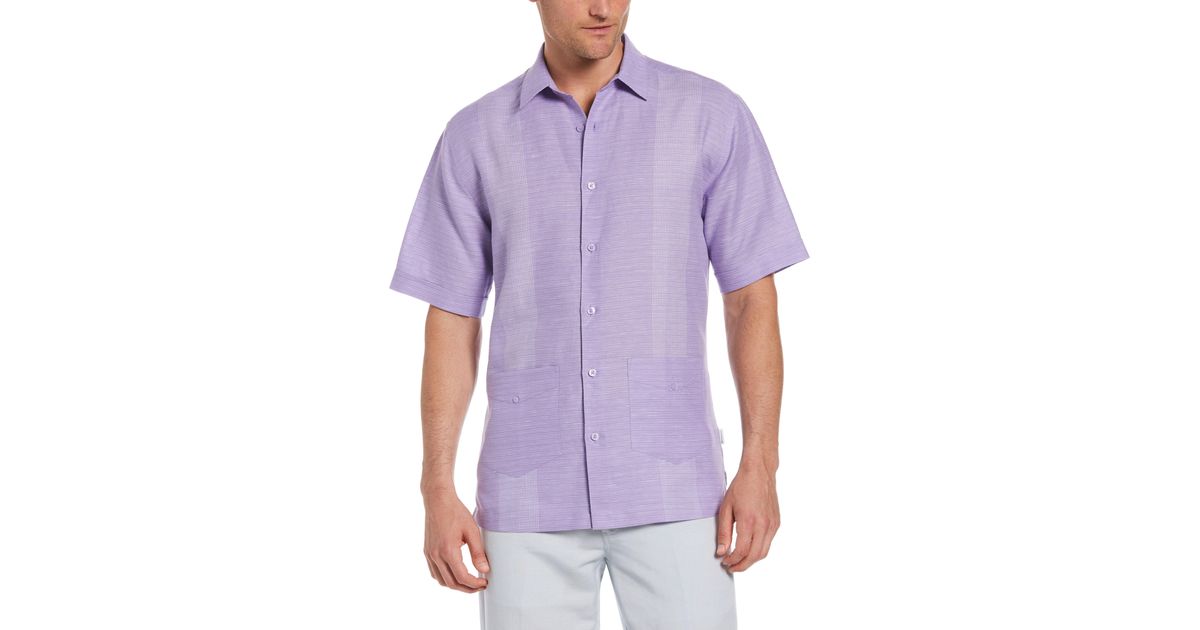 Cubavera Linen-blend Yarn Dye Stripe Guayabera Shirt in Purple for Men |  Lyst