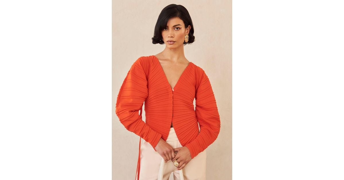 Cult Gaia Blair Knit Cardigan in Red Lyst