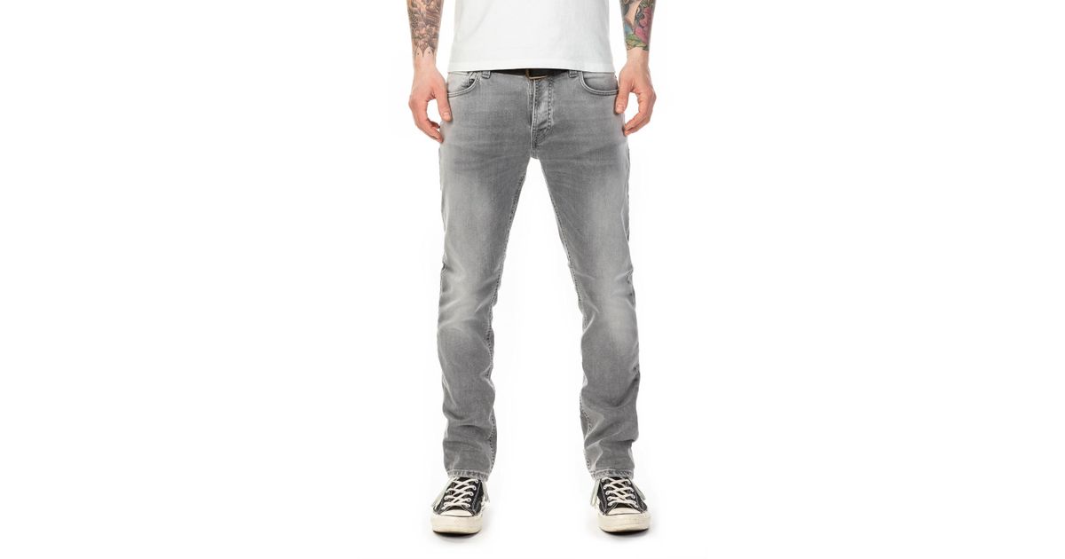 Nudie Jeans Cotton Grim Tim Light Grey 
