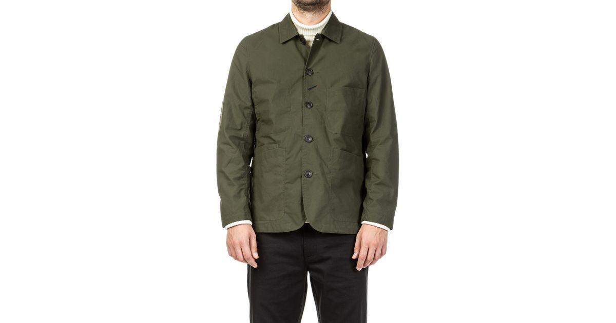 universal works bakers jacket olive