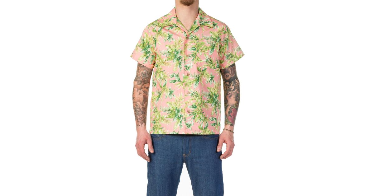 Naked & Famous Denim Aloha Shirt Big Tropical Pink for Men - Lyst